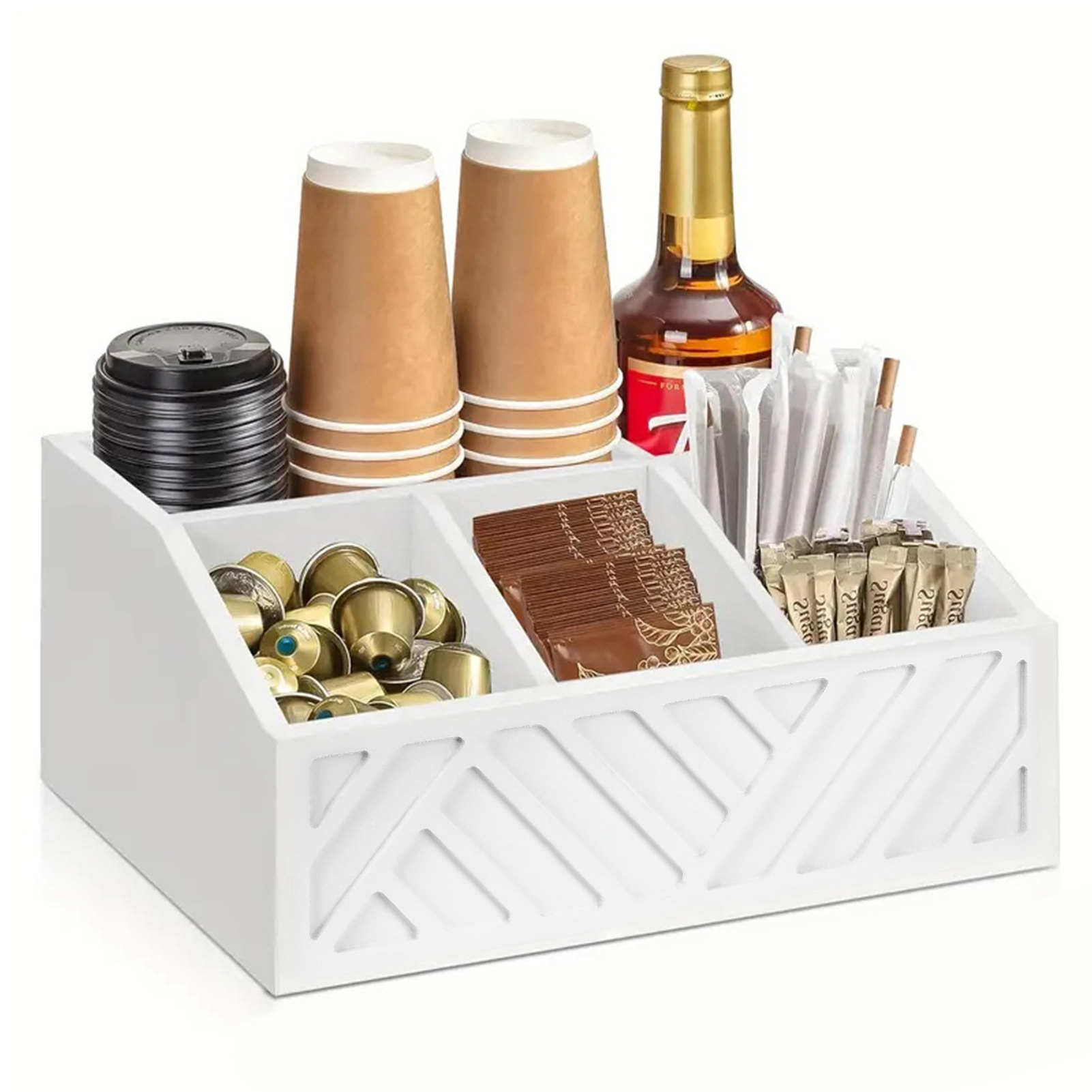 Coffee Equipment Organizer - Coffee Bag Storage Box Wooden Tea