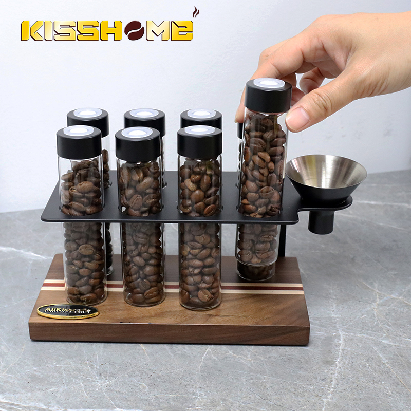 Coffee Equipment Organizer - AliKisscafe Coffee Beans Storage Container Display