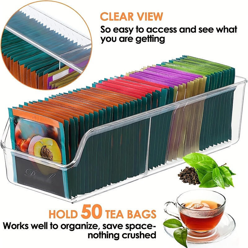 1pc Clear Tea Bag Organizer Bo - Coffee Equipment Organizer avaliação e preço