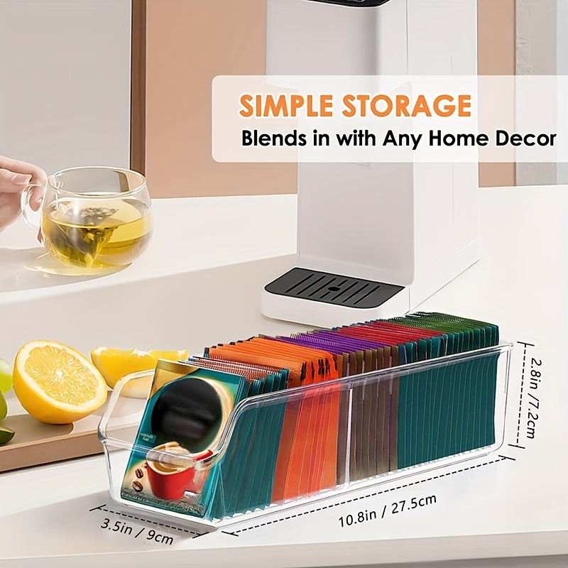 1pc Clear Tea Bag Organizer Bo - Coffee Equipment Organizer avaliação e preço