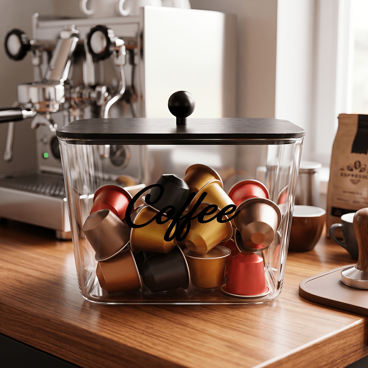 Coffee Pod Holder with Lids Pl - Coffee Equipment Organizer avaliação e preço