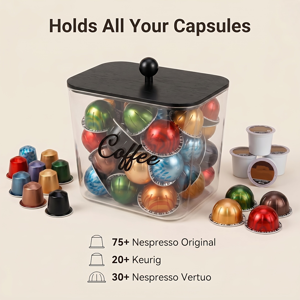 Coffee Pod Holder with Lids Pl - Coffee Equipment Organizer avaliação e preço