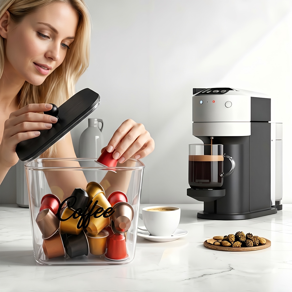 Coffee Pod Holder with Lids Pl - Coffee Equipment Organizer avaliação e preço