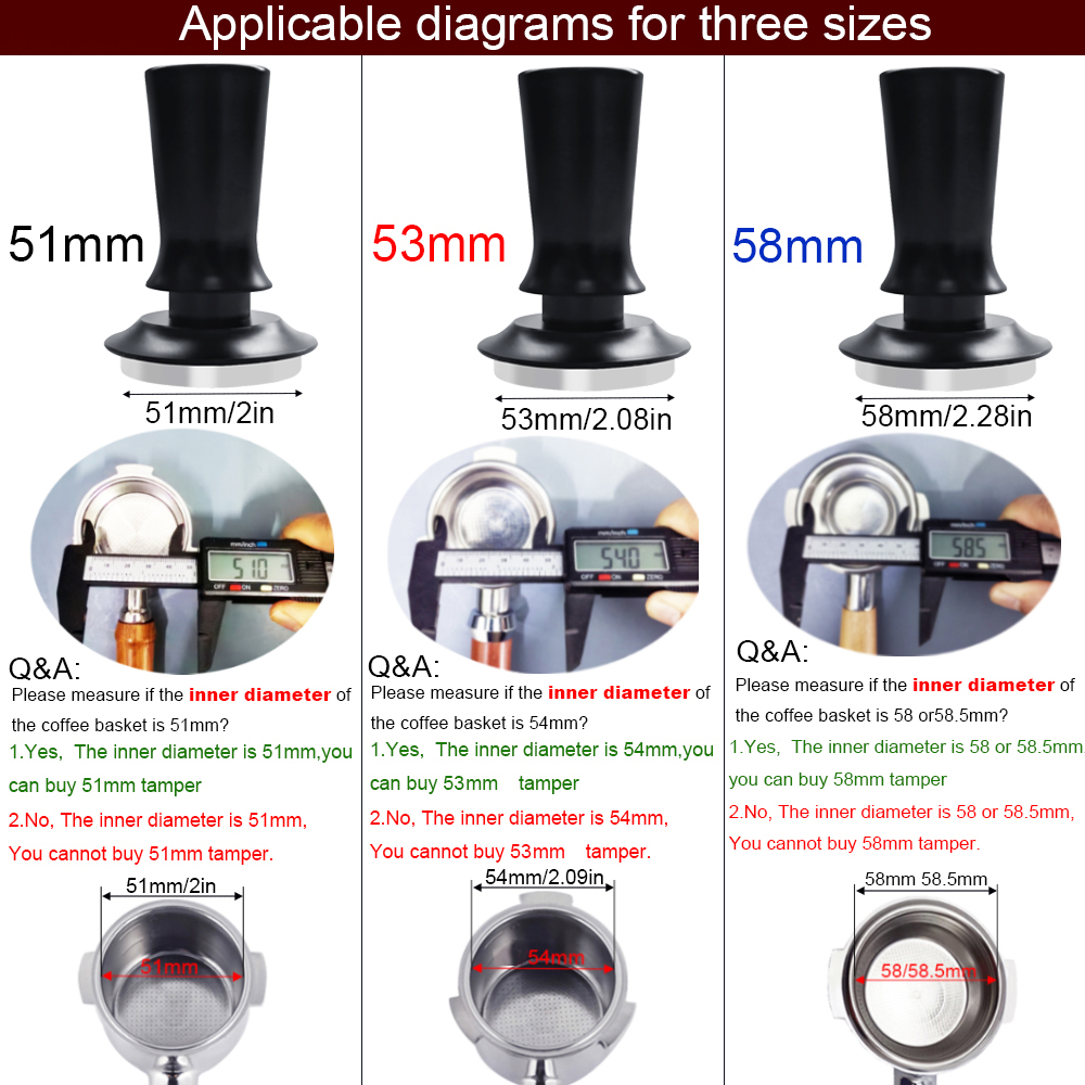 51/53/58mm Espresso Tamper, 5P - Espresso Tamper Set avaliação e preço