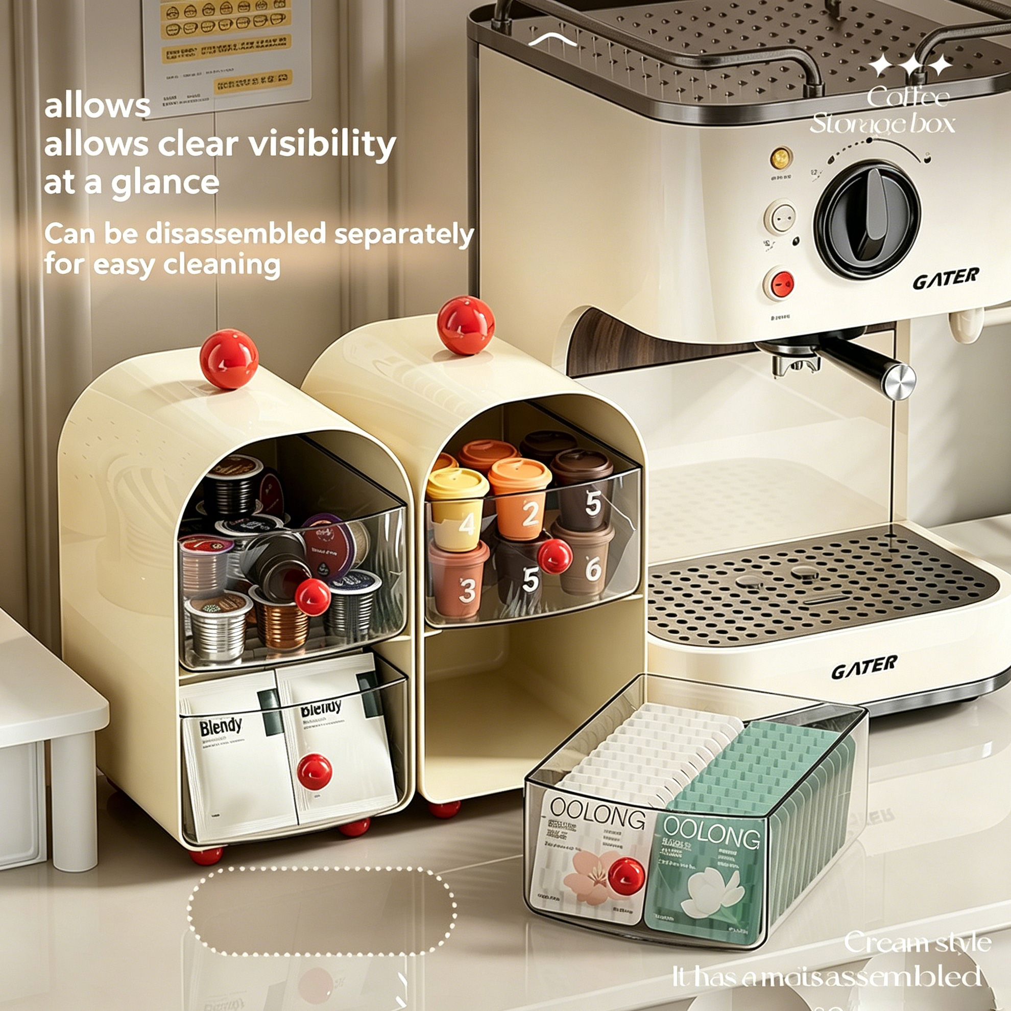 Creamy Coffee Capsule Organize - Coffee Equipment Organizer avaliação e preço
