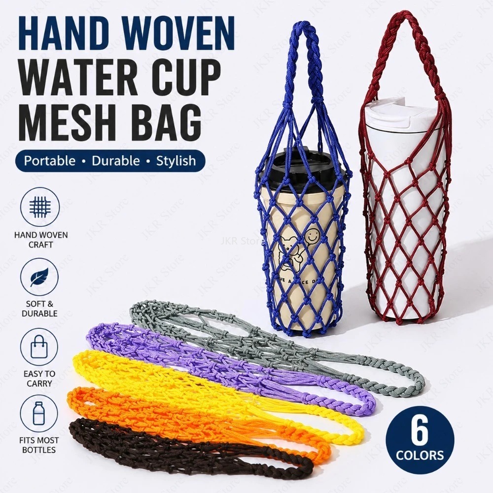 Woven Mesh Bottle Holder Bag H - Coffee Equipment Organizer avaliação e preço