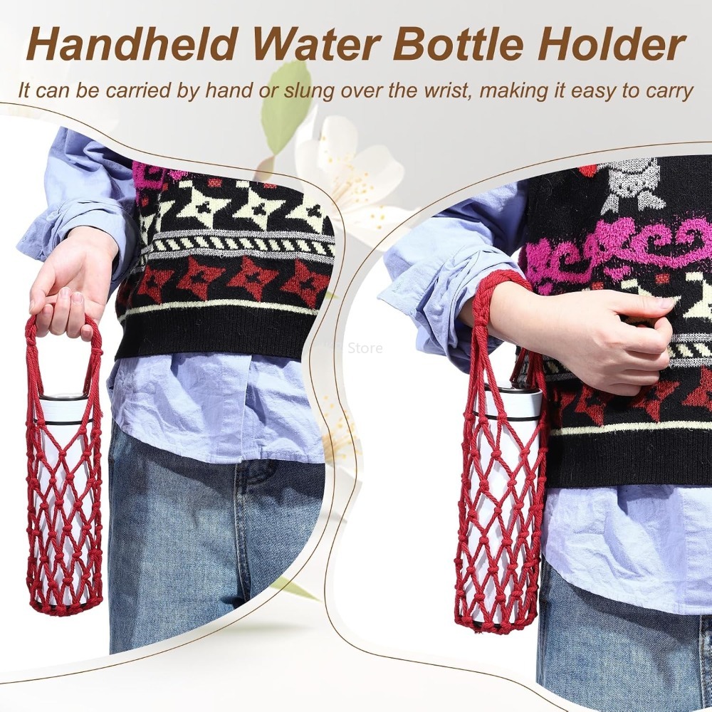 Woven Mesh Bottle Holder Bag H - Coffee Equipment Organizer avaliação e preço